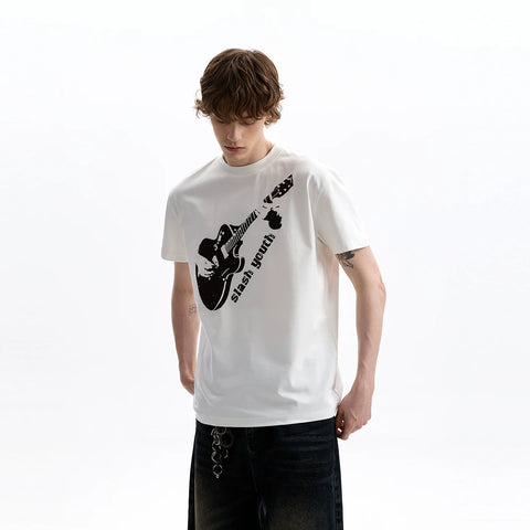 A PUEE American retro boxy version shoulder short sleeved T-shirt clean fit silhouette short versatile top summer