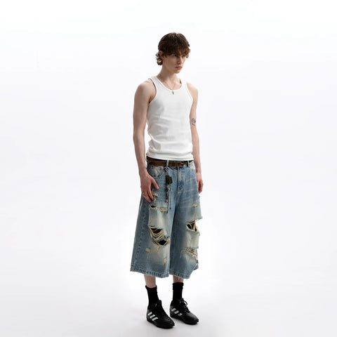 A PUEE American retro cleanfit basic simple sweat vest casual versatile I-shaped sleeveless base top