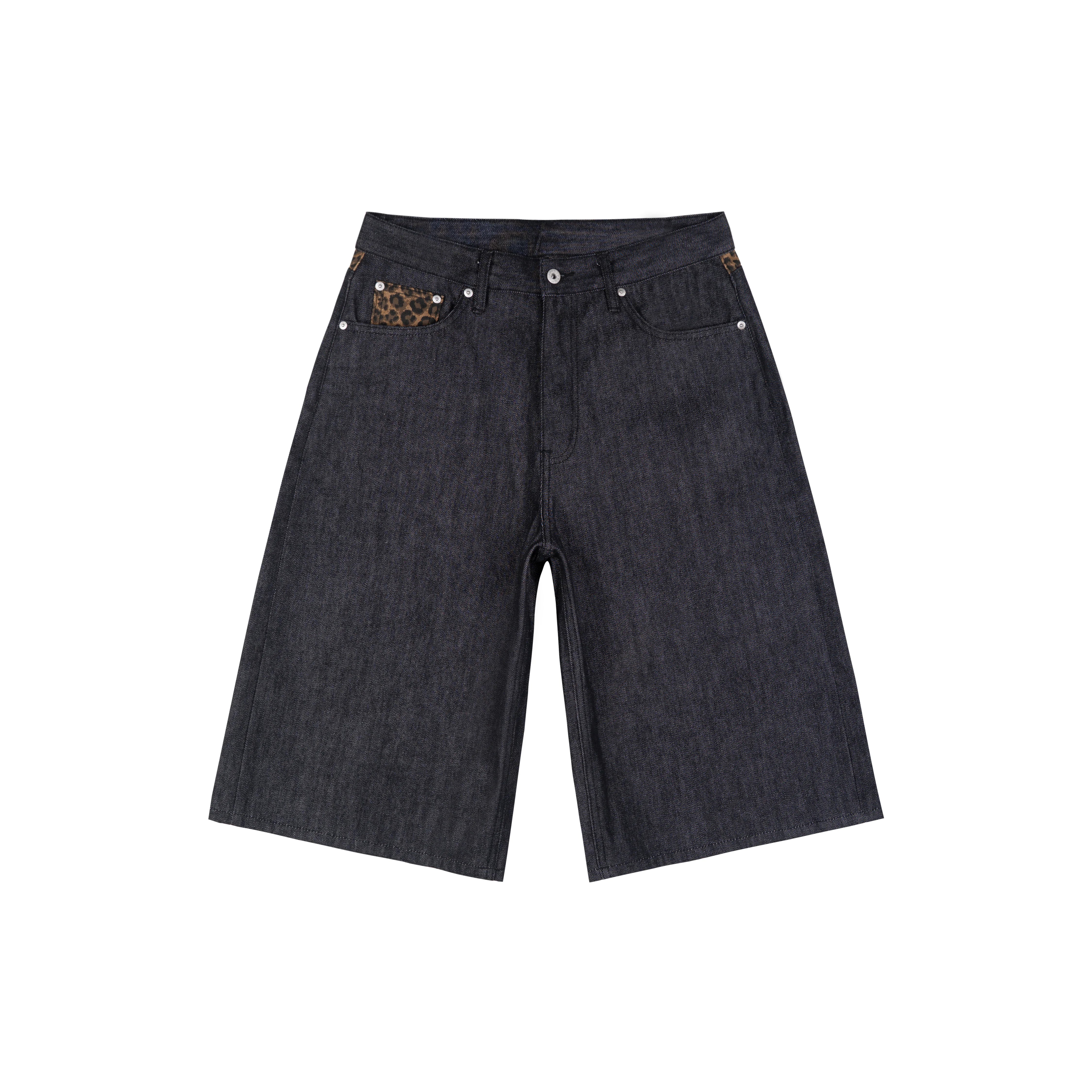HC/HermitCreate leopard print spliced high ounce original cow cropped pants