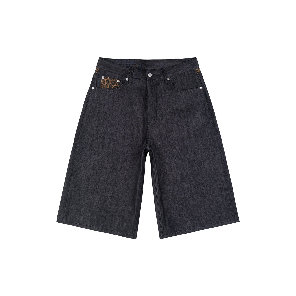 HC/HermitCreate leopard print spliced high ounce original cow cropped pants