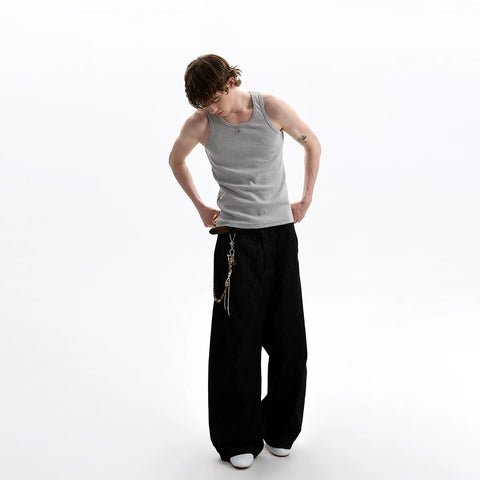 A PUEE American retro cleanfit basic simple sweat vest casual versatile I-shaped sleeveless base top
