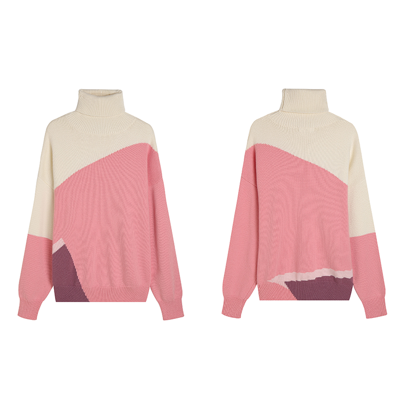 DND4DES Original Medium length Thick Collar High Collar Knitted Wool Blended Hoodie Sweater