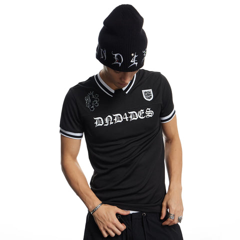 DND4DES American street retro slim fit jersey with Gothic alphanumeric print mesh breathable short sleeved T-shirt
