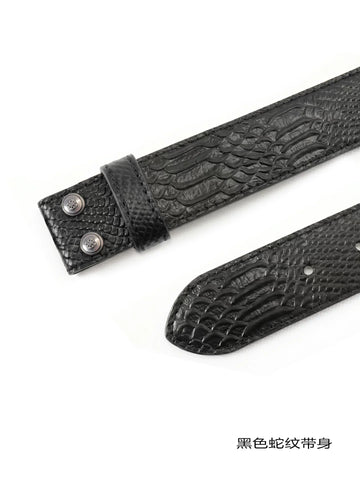 DND4DES Ding Yuxi's retro honeysuckle pattern carved belt, heavy-duty head layer cowhide leather belt, waist belt