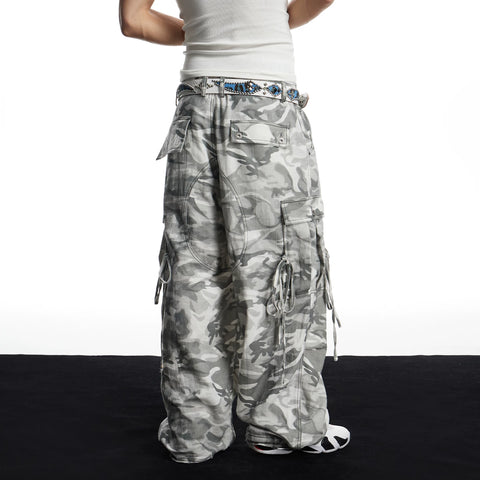 DND4DES American street hip-hop camouflage commuting wide leg pants with multiple pockets straight leg casual linen pants