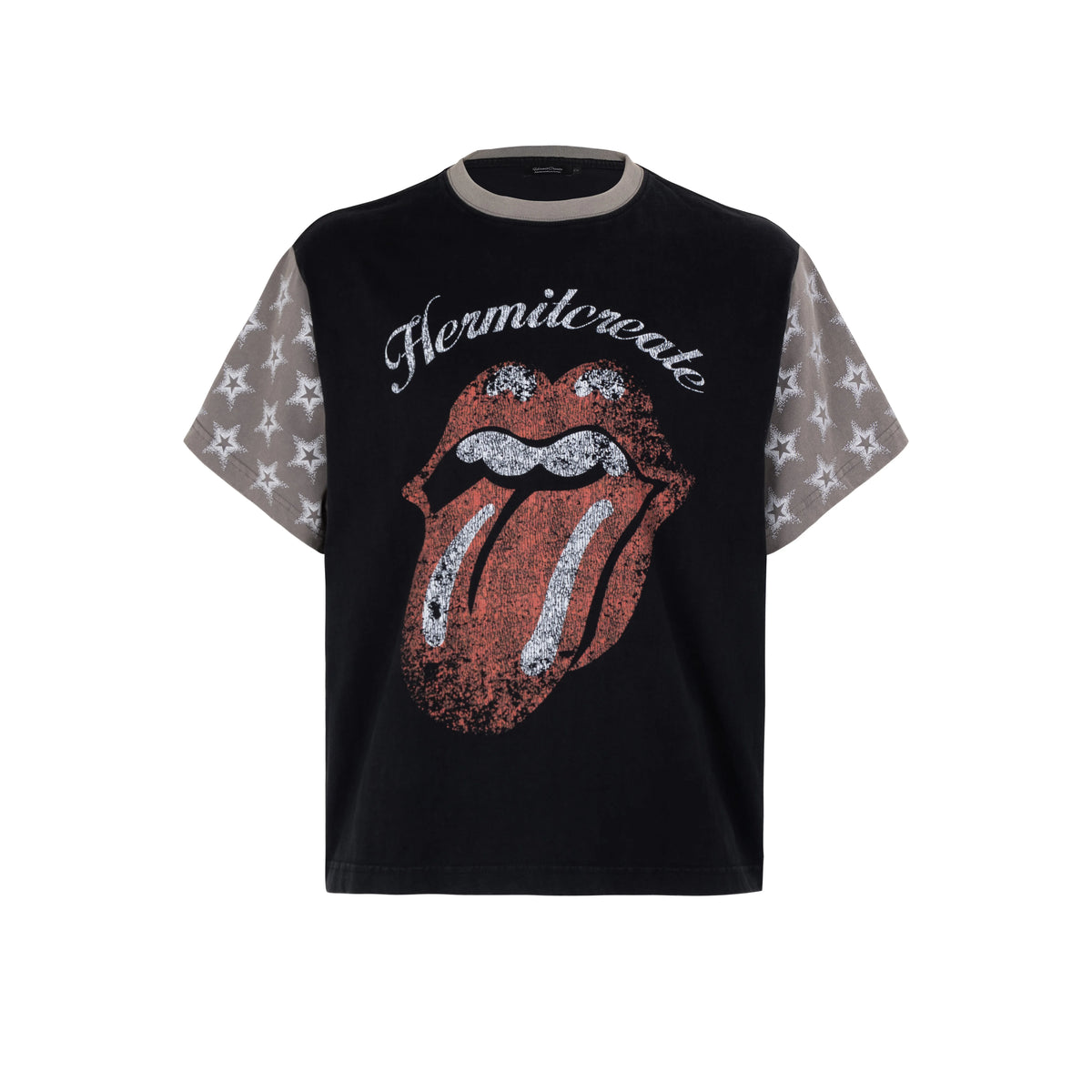 HC/HermitCreate Band Second Creation Printed Collar Star Shoulder Short Sleeve