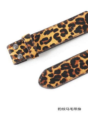 DND4DES Ding Yuxi's retro honeysuckle pattern carved belt, heavy-duty head layer cowhide leather belt, waist belt