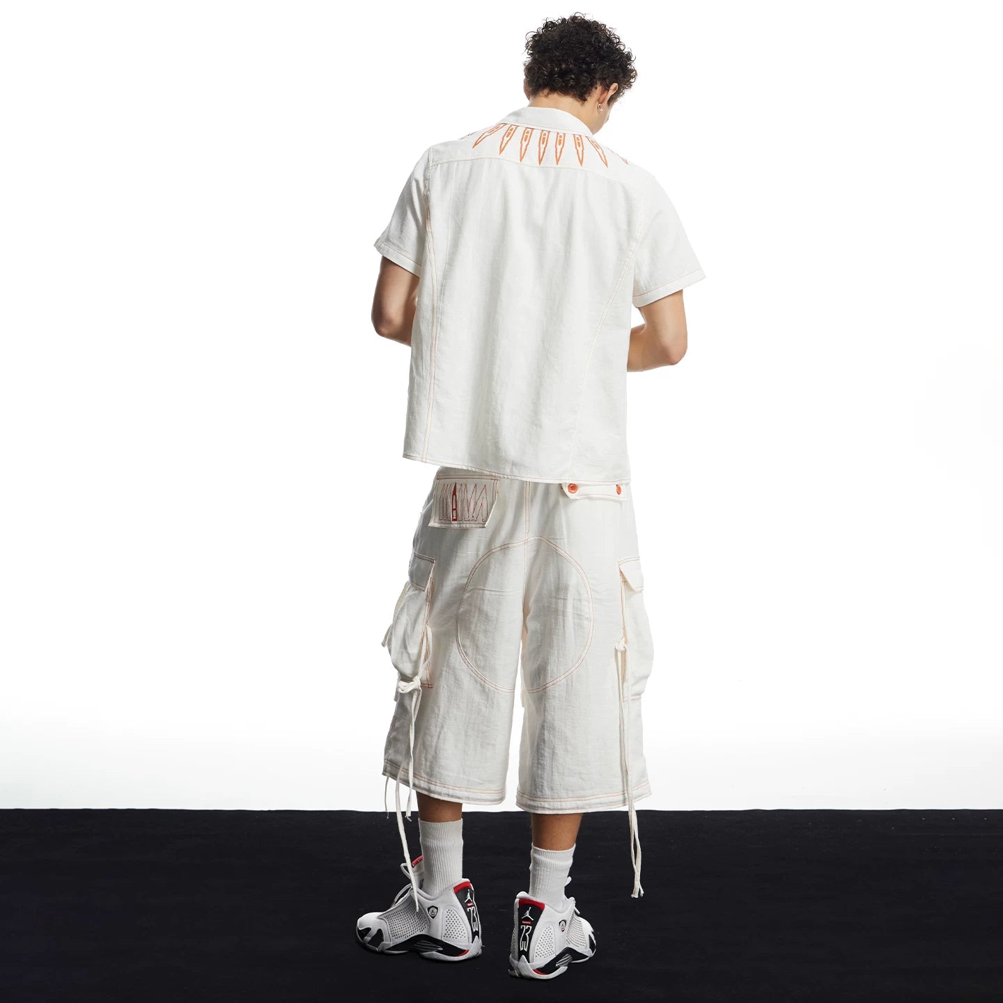 DND4DES American street contrasting bullet print linen shirt breathable and cool casual commuting short sleeved top