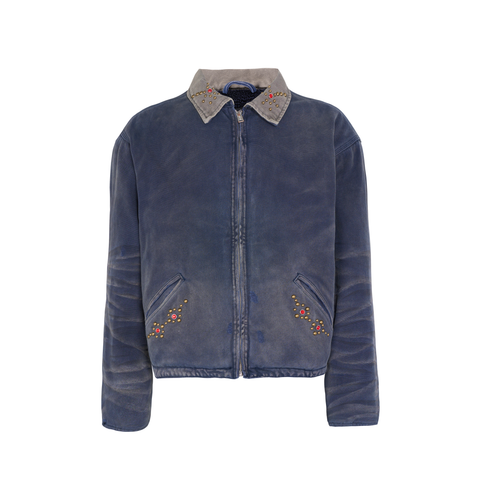 HC/HermitCreate washed rivet jacket made of old J97 fleece lining, street trend, autumn and winter thick style