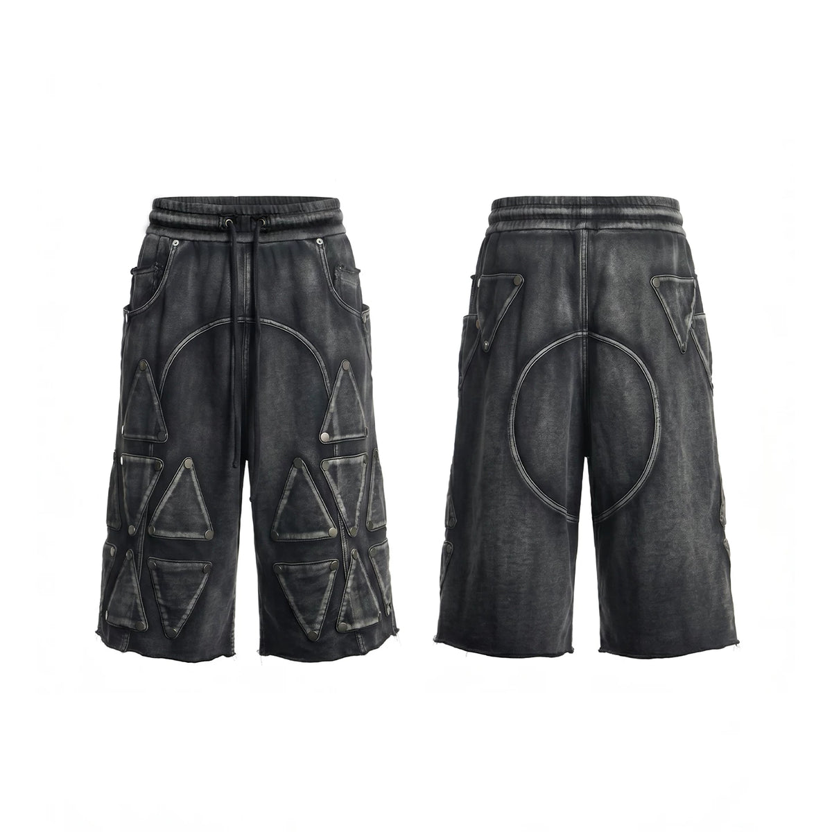DND4DES American street design, casual, heavy-duty, washed and worn, loose knit cropped shorts