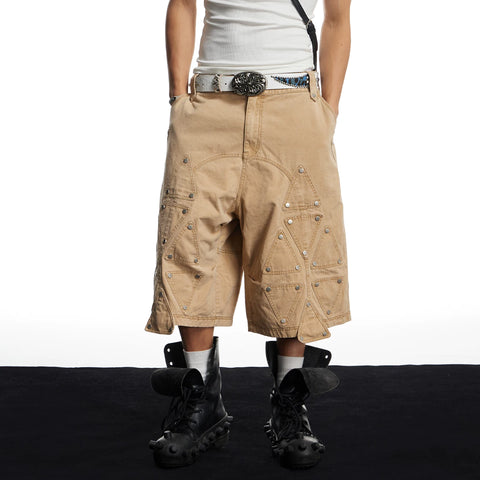 DND4DES American street design, casual heavy industry, versatile, vintage, loose workwear, cropped pants, shorts