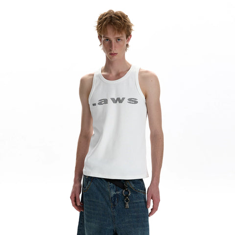 A PUEE thread letter printed tight fitting vest cleanfit minimalist casual summer breathable sweatshirt T-shirt trendy
