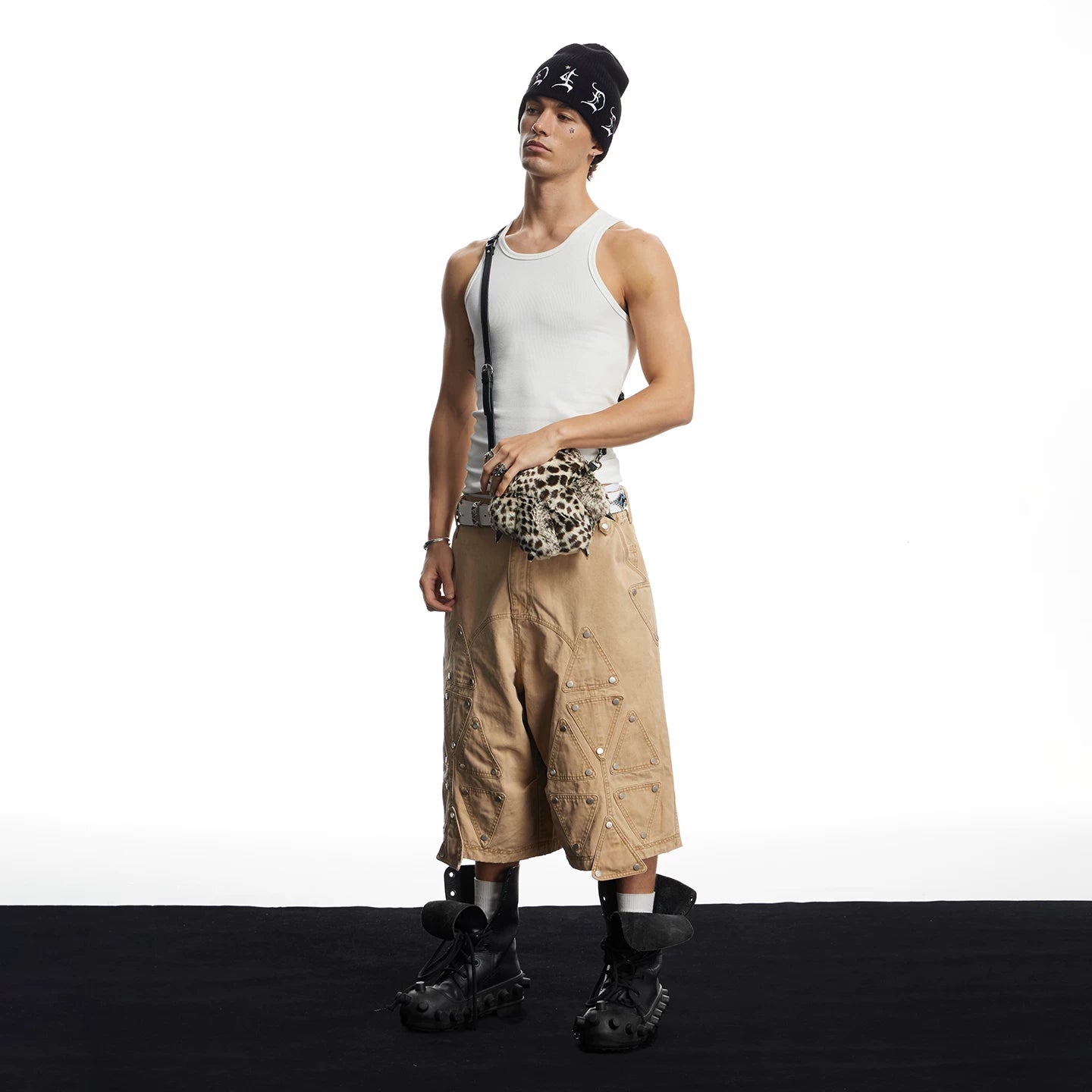 DND4DES American street design, casual heavy industry, versatile, vintage, loose workwear, cropped pants, shorts