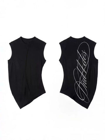 DND4DES American street style sleeveless vest with elastic slim fit printed American base top