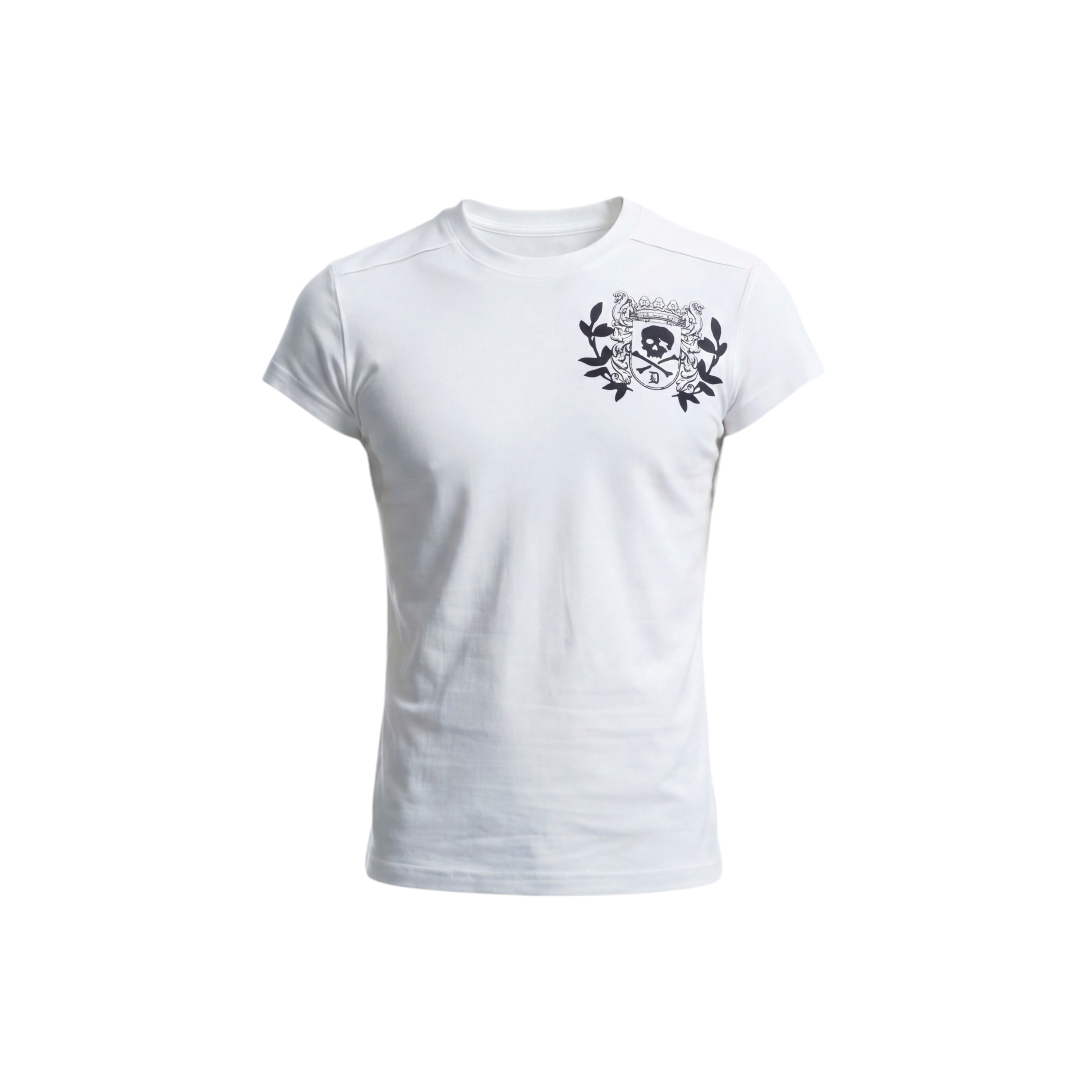 DND4DES Dark Style Skull Printed Shoulder T-shirt American Street Slimming Top
