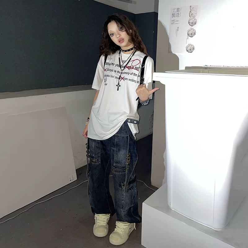 Nine ring big knife pants jeans retro straight tube DND4DES original youth trend black pants