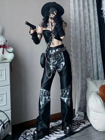 DND4DES Zuo Yuanjie's same niche punk Gothic dark metal bullet jeans trend belt belt