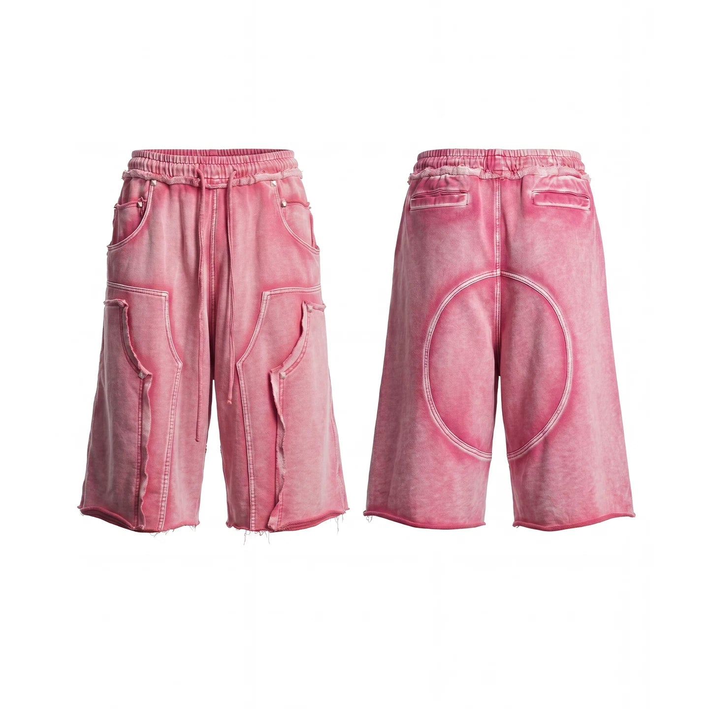 DND4DES American street casual deconstruction washed heavy-duty distressed cropped pants made of pure cotton shorts and loose sweatpants