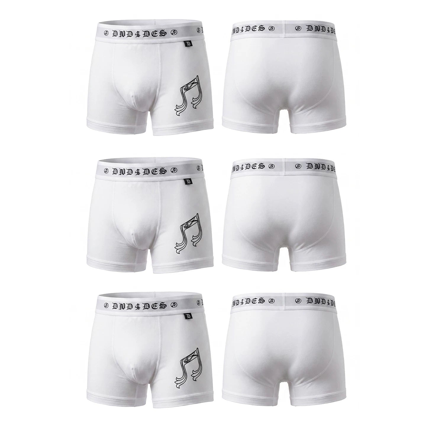 DND4DES Honeysuckle Pattern Note Printed Modal Quick Drying Breathable Antibacterial Ice Feel Flat Corner Underwear for Men and Women