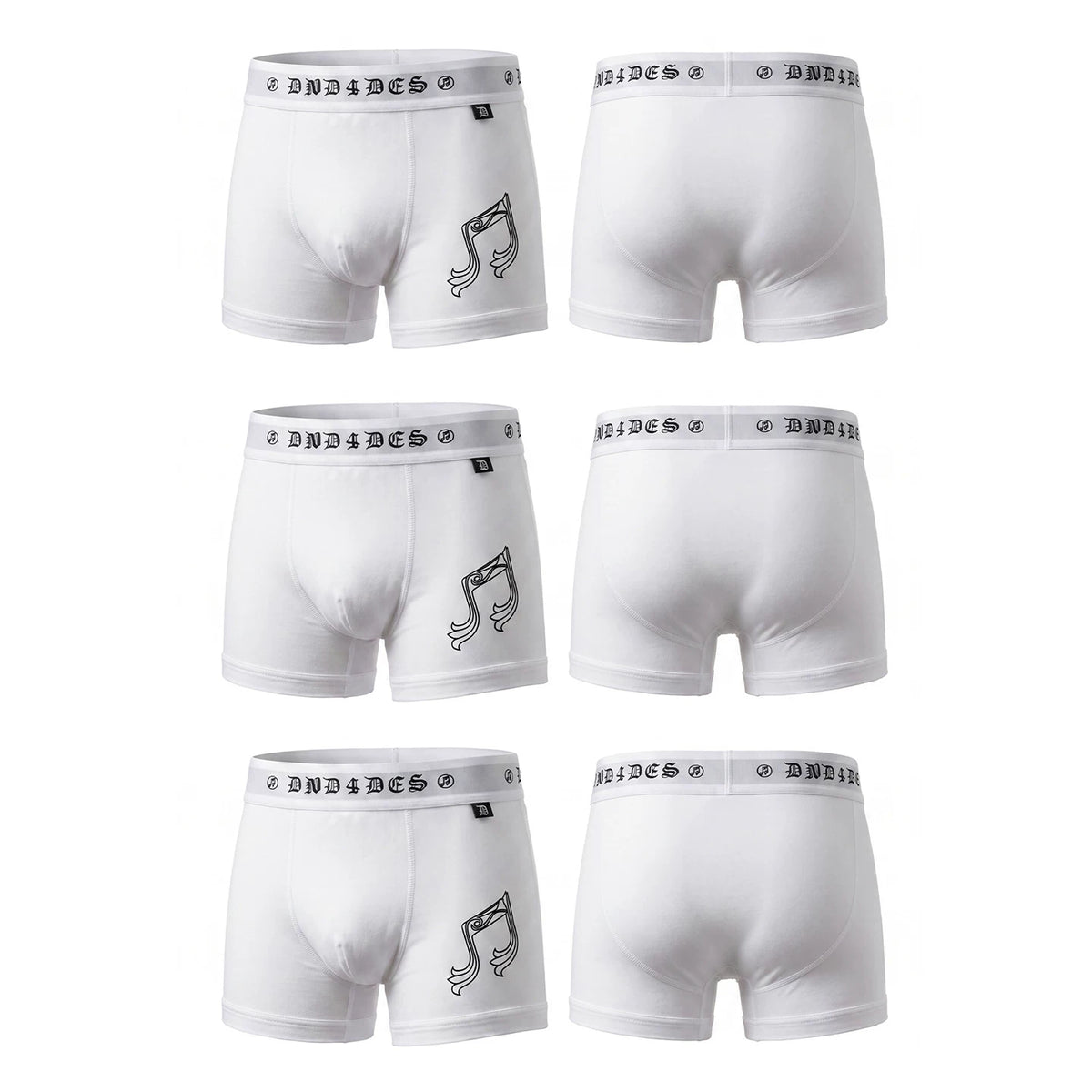 DND4DES Honeysuckle Pattern Note Printed Modal Quick Drying Breathable Antibacterial Ice Feel Flat Corner Underwear for Men and Women