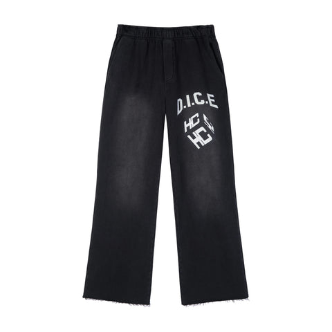 HC/HermitCreate Dice Pants Double Color Washed for Wear and Tear, Athletic Cotton Casual Loose Pants