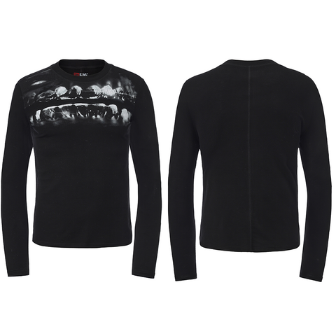 DND4DES dental drill, opium print, elastic slim fit wool blend, bottom layer, long sleeved T-shirt, ninja cuffs