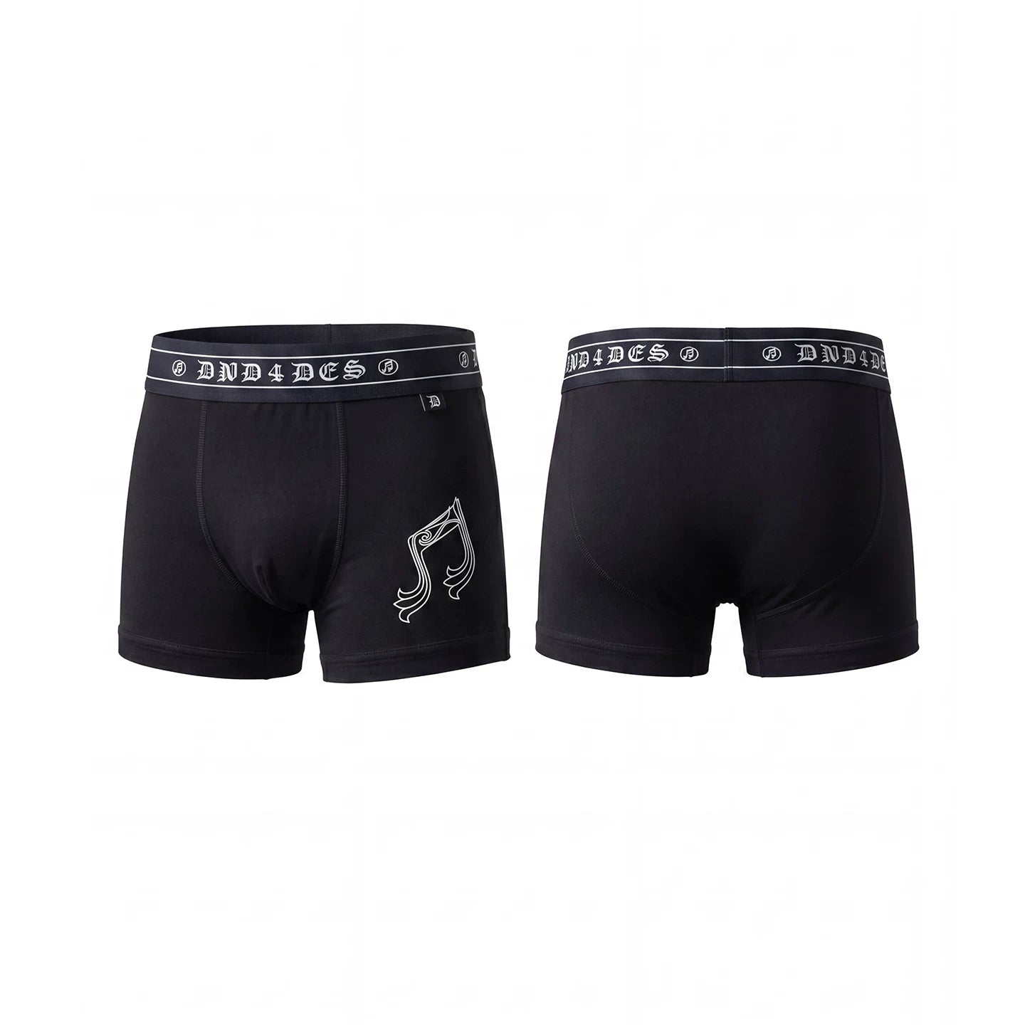 DND4DES Honeysuckle Pattern Note Printed Modal Quick Drying Breathable Antibacterial Ice Feel Flat Corner Underwear for Men and Women