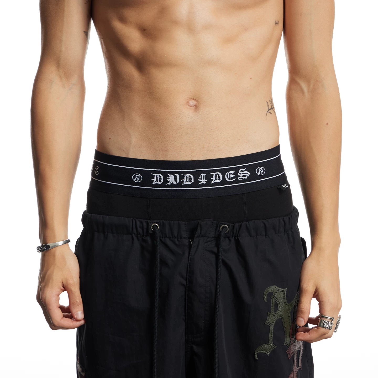 DND4DES Honeysuckle Pattern Note Printed Modal Quick Drying Breathable Antibacterial Ice Feel Flat Corner Underwear for Men and Women