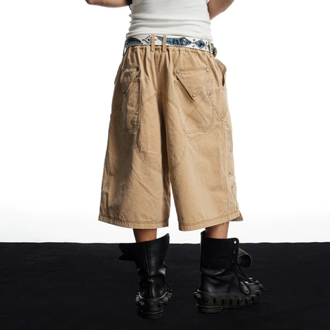 DND4DES American street design, casual heavy industry, versatile, vintage, loose workwear, cropped pants, shorts