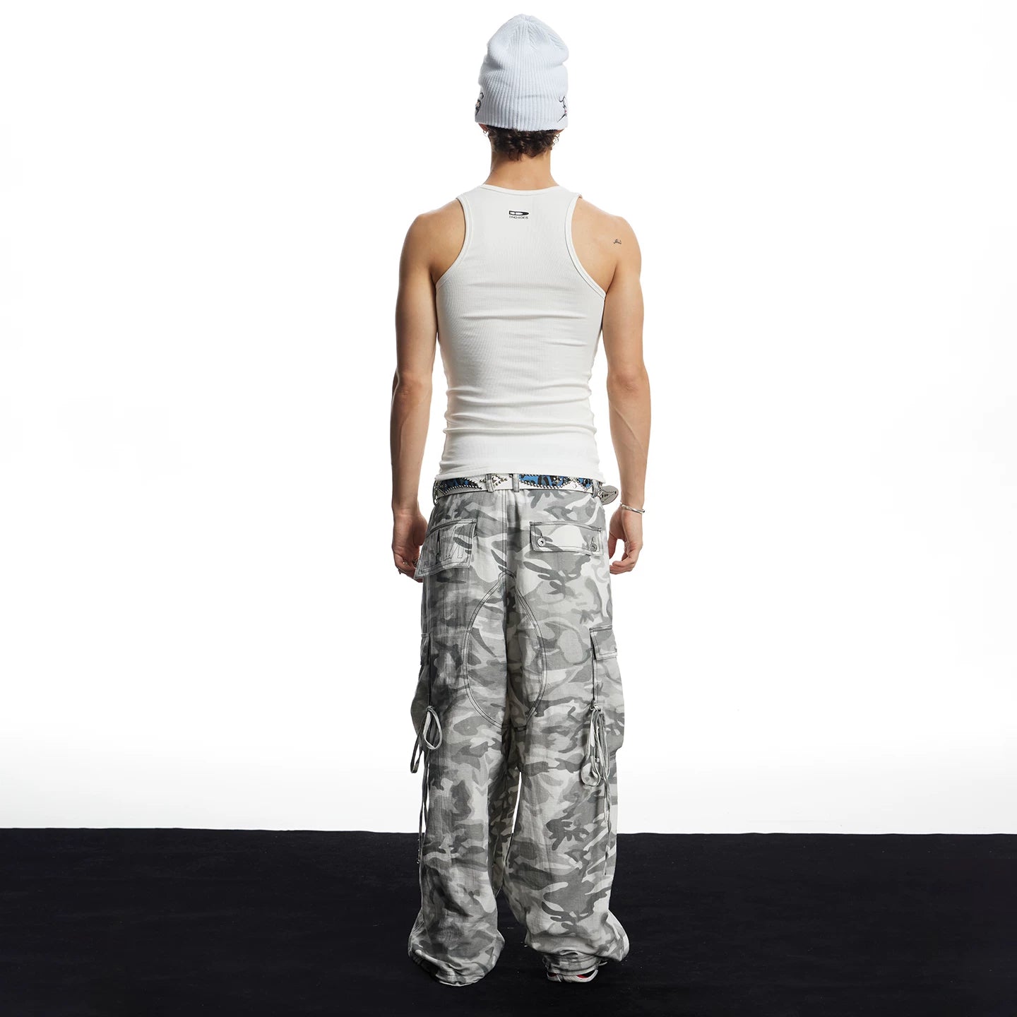 DND4DES American street hip-hop camouflage commuting wide leg pants with multiple pockets straight leg casual linen pants