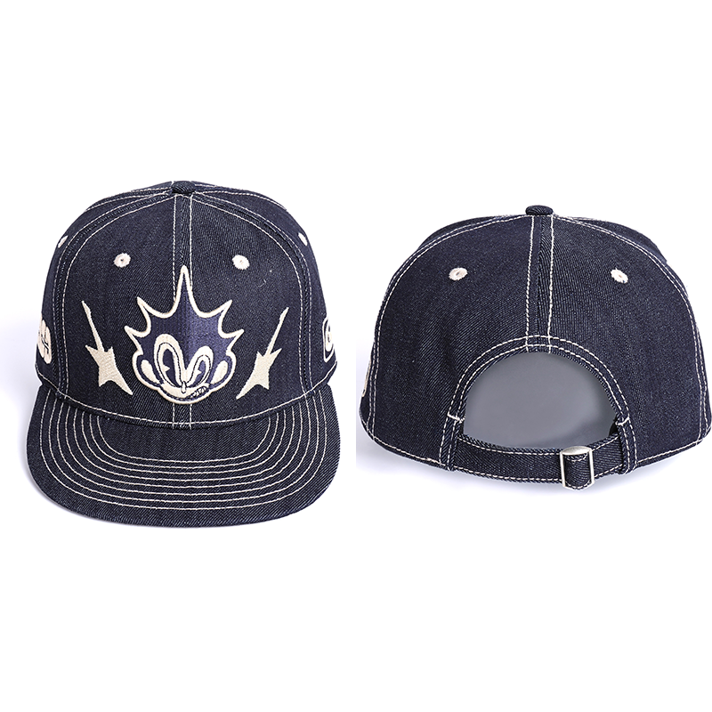 American Embroidered Baseball Hat Street Style Versatile Couple Casual Cotton Adjustable Flat brimmed Cowboy Hat