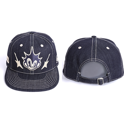 American Embroidered Baseball Hat Street Style Versatile Couple Casual Cotton Adjustable Flat brimmed Cowboy Hat
