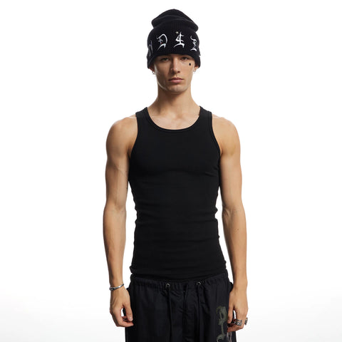 DND4DES basic American casual daily base bullet logo printed elastic slim thread vest