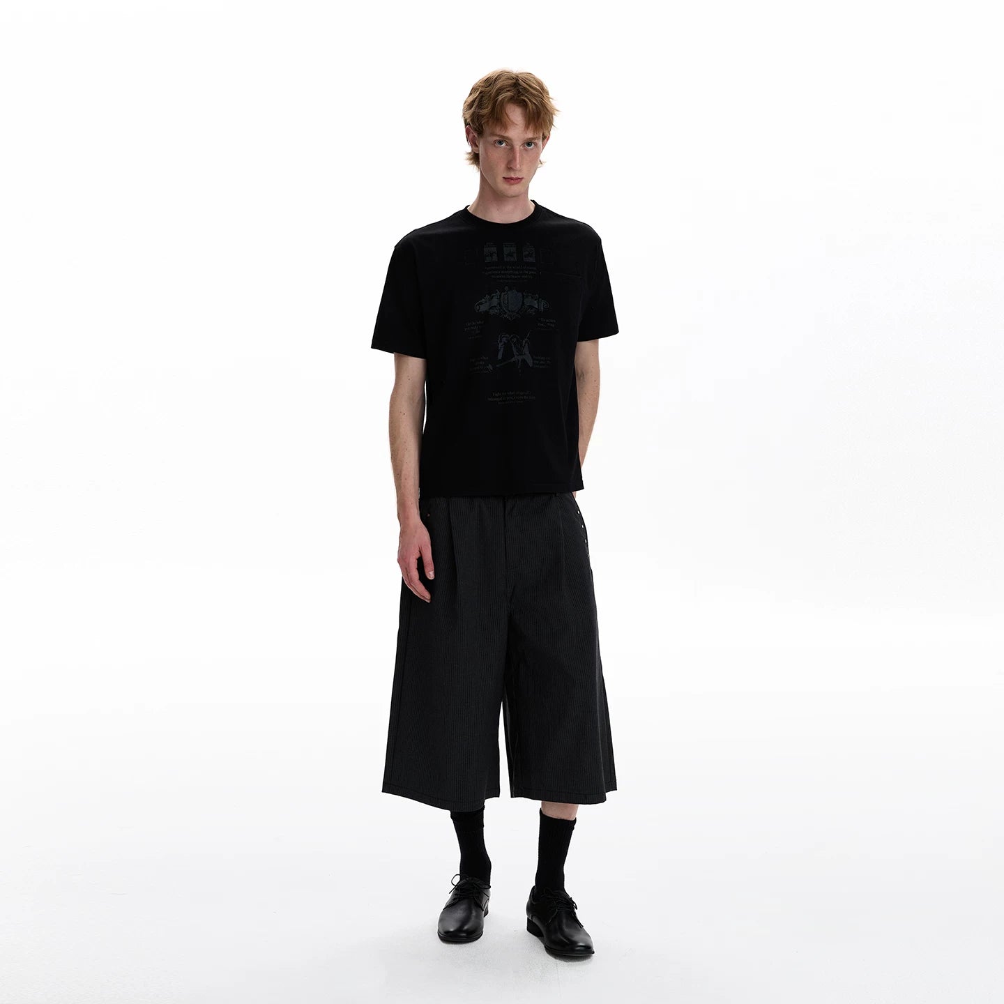 A PUEE American retro vintage vintage vintage vintage round neck T-shirt for men and women, light Asian style shoulder cut short top for summer