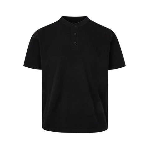 A PUEE American retro old money style breasted knitted shirt short sleeved men's and women's cleanfit high-end versatile T-shirt