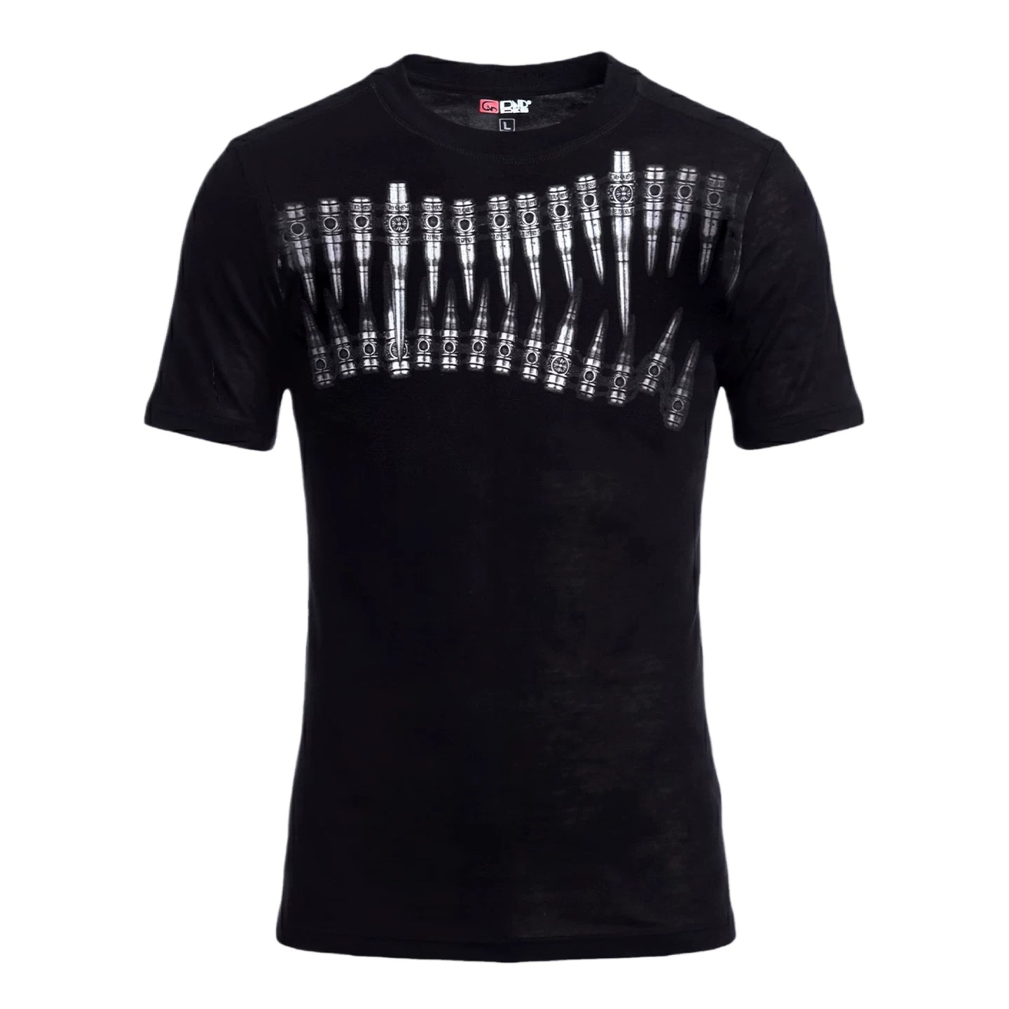 DND4DES American High Street Bullet Printed T-shirt Elastic Tight Gothic Dark Wind Wool Blended Short Sleeve