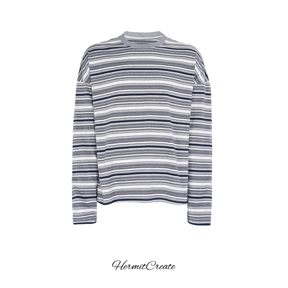 HC/HermitCreate Basic Stripe Long Sleeve Lazy Atmosphere Base Autumn/Winter Commuting New Luxury Style