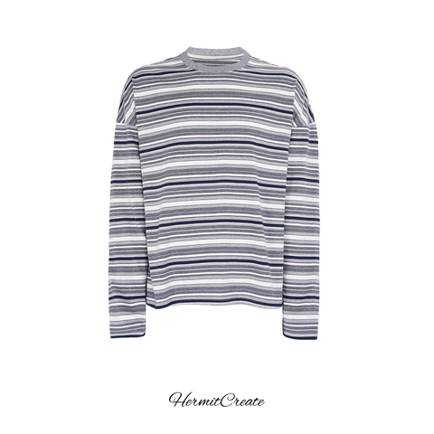 HC/HermitCreate Basic Stripe Long Sleeve Lazy Atmosphere Base Autumn/Winter Commuting New Luxury Style