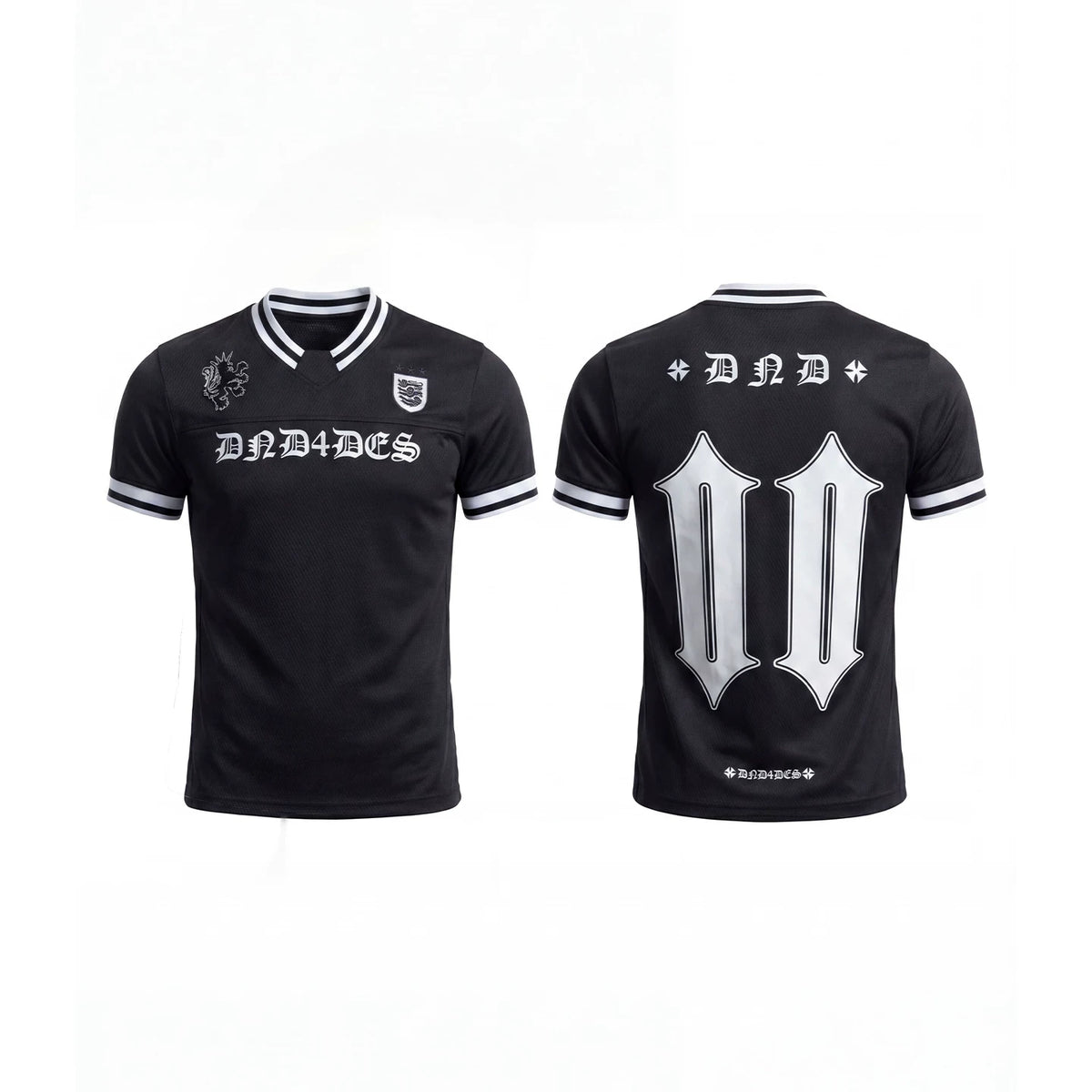 DND4DES American street retro slim fit jersey with Gothic alphanumeric print mesh breathable short sleeved T-shirt
