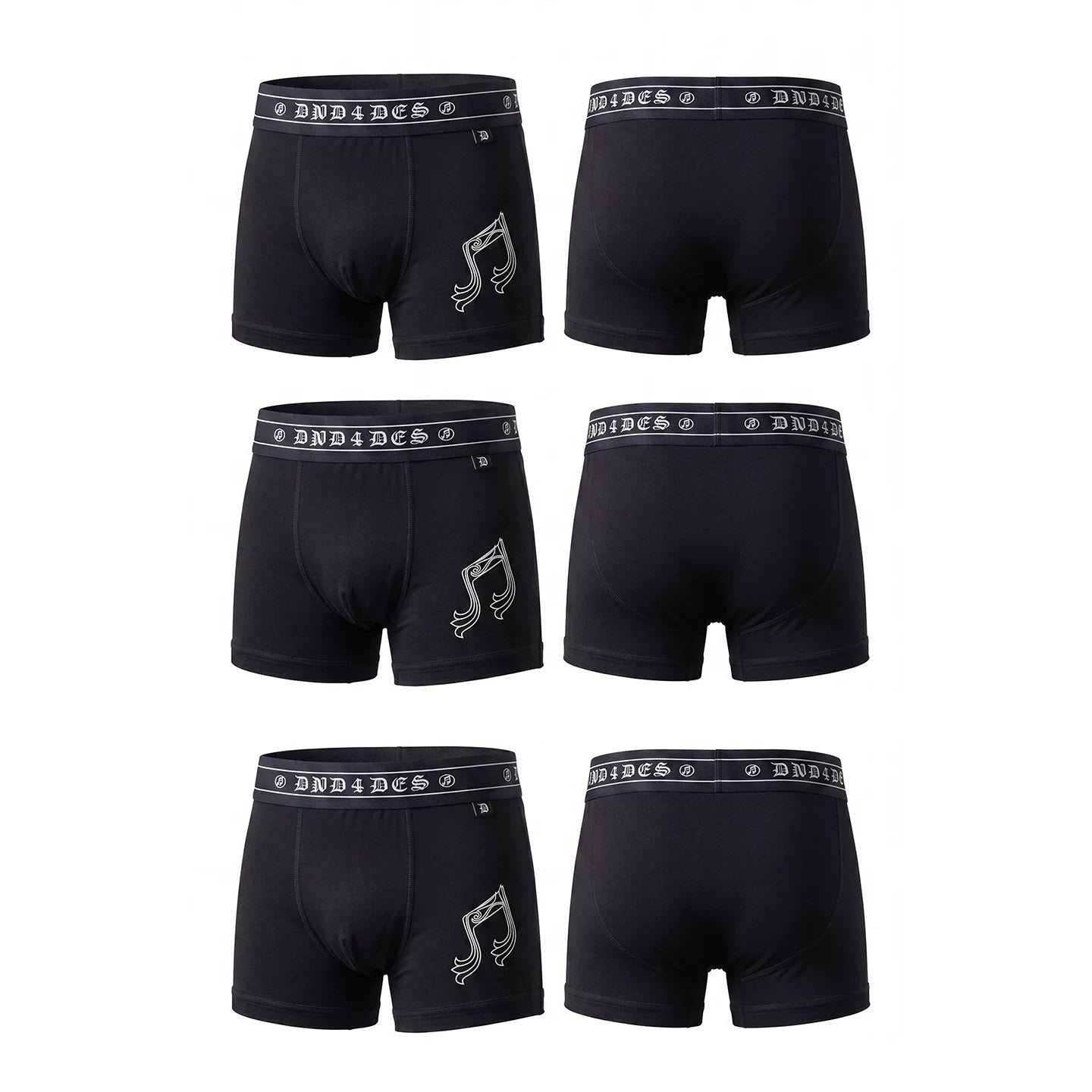 DND4DES Honeysuckle Pattern Note Printed Modal Quick Drying Breathable Antibacterial Ice Feel Flat Corner Underwear for Men and Women
