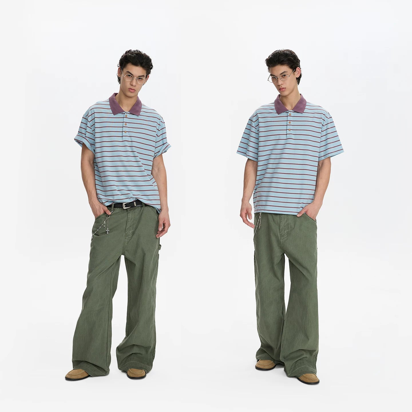 A PUEE retro American vintage vintage work pants with a high-end feel for couples, loose straight leg slimming casual pants