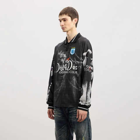DND4DES American Blokecore Hellhound Printed Sports Collar Long Sleeve T-shirt Shirt Speed Drying Soccer Suit