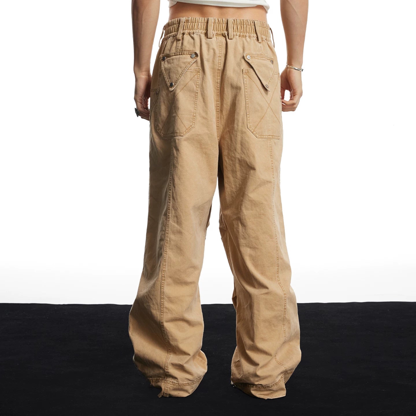DND4DES American street heavy industry deconstruction design sense casual pants washed and worn loose work pants long pants
