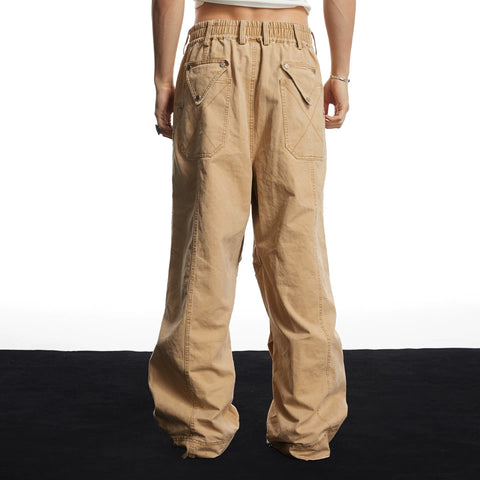 DND4DES American street heavy industry deconstruction design sense casual pants washed and worn loose work pants long pants