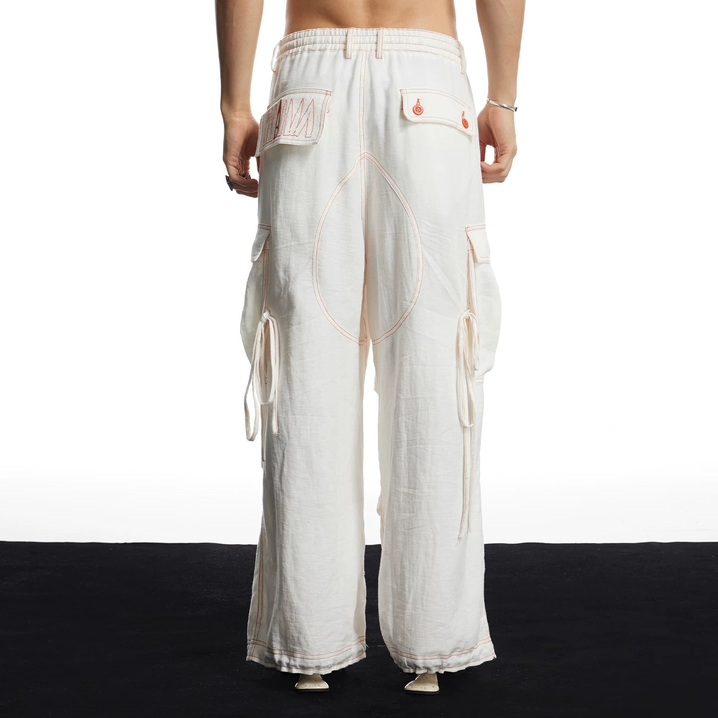 DND4DES cleanfit linen breathable and skin friendly commuting wide leg pants with multiple pockets and a hanging feel straight leg pants