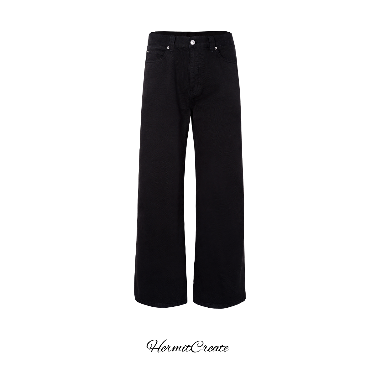 HC/HermiCreate Sailo solid black jeans ready to wear dyed basic commuting A-line pants