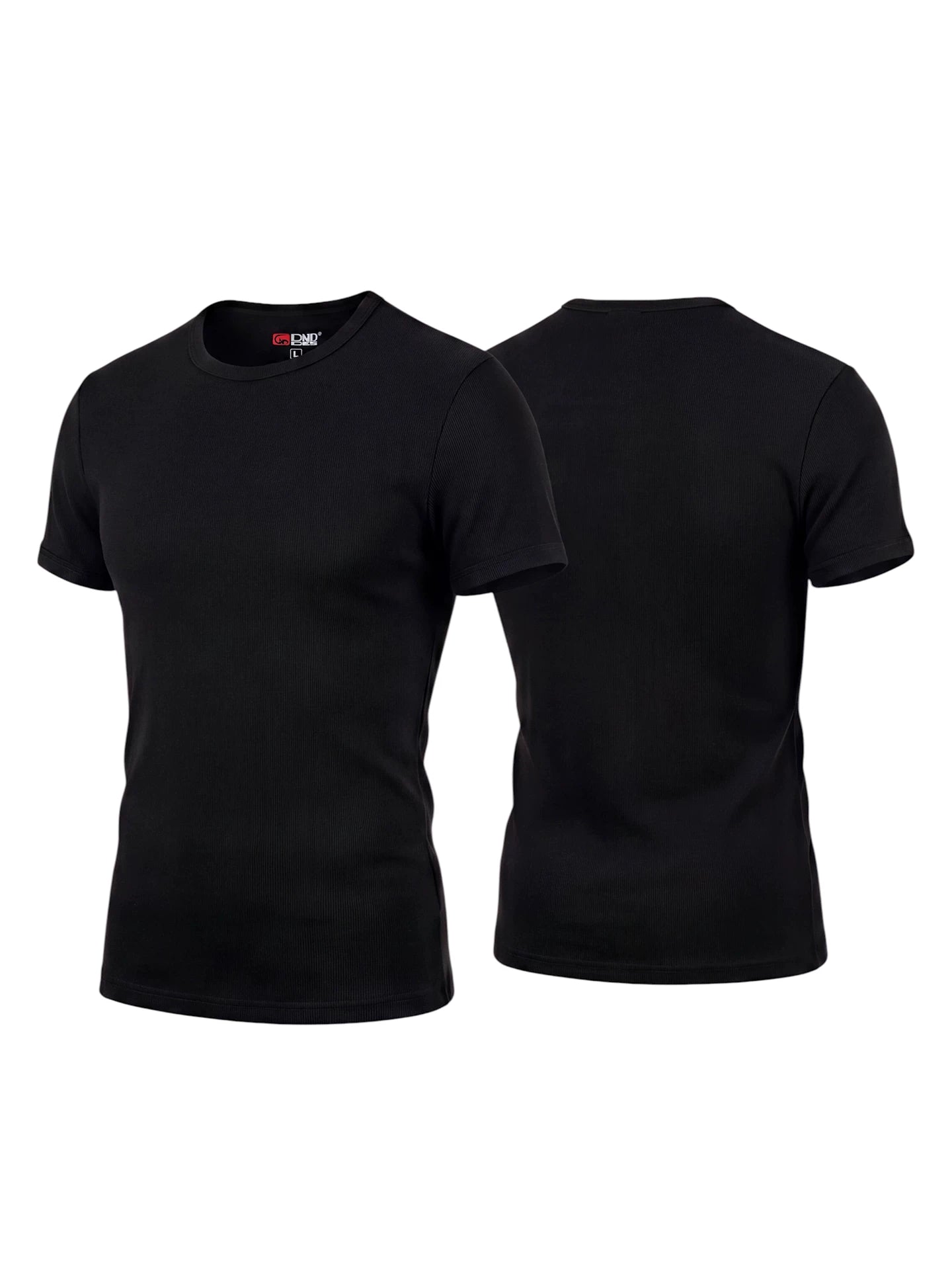 DND4DES American Street Hip Hop Rap Elastic Basic Tight Fit Thread T-shirt Short Sleeve Base