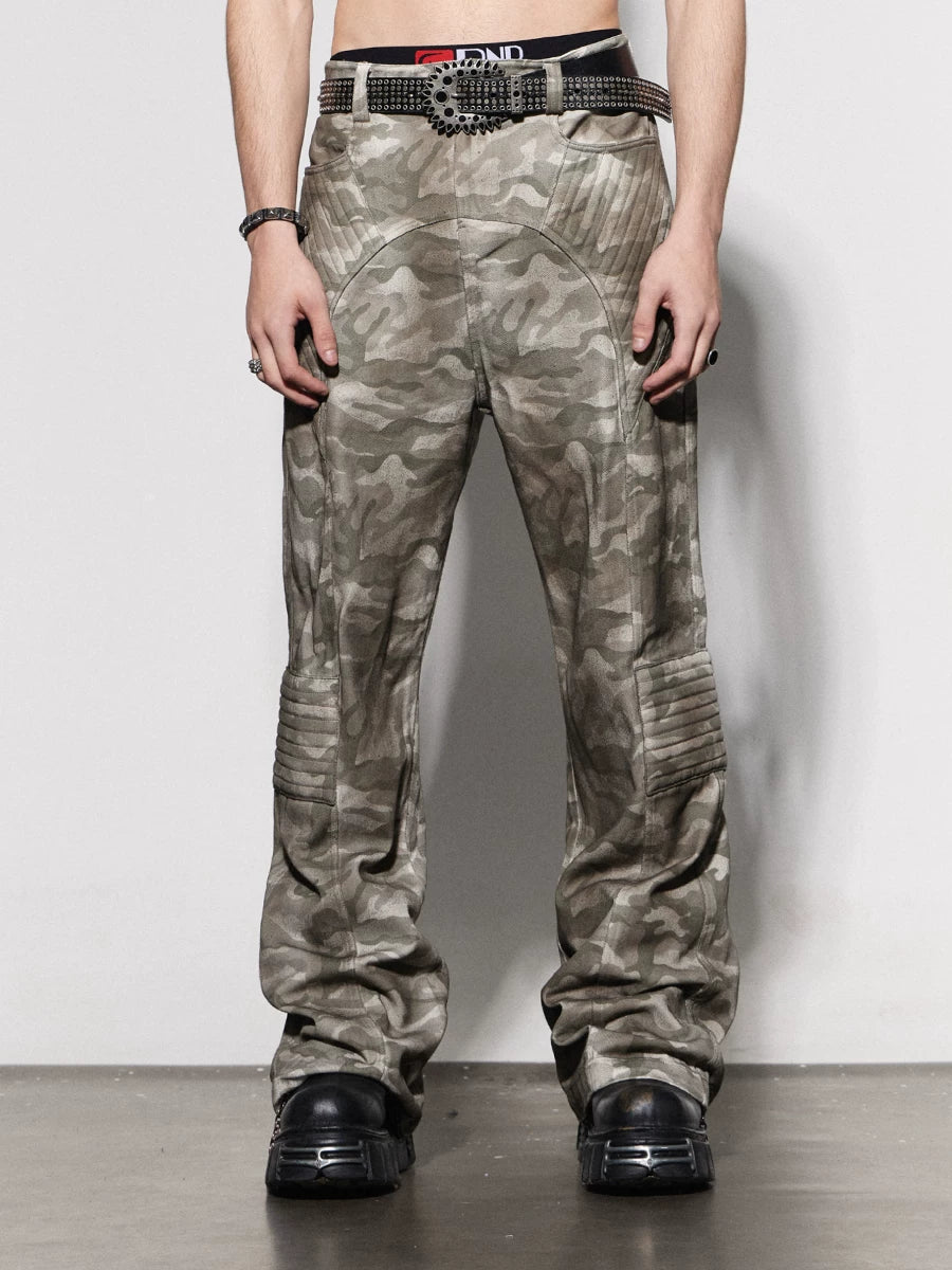 DND4DES Waste Soil Wind Original Heavy Industry Used Mud Stained Camouflage Work Pants Straight Tube Micro Pull
