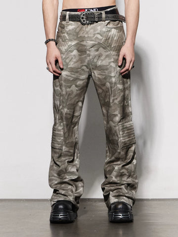 DND4DES Waste Soil Wind Original Heavy Industry Used Mud Stained Camouflage Work Pants Straight Tube Micro Pull