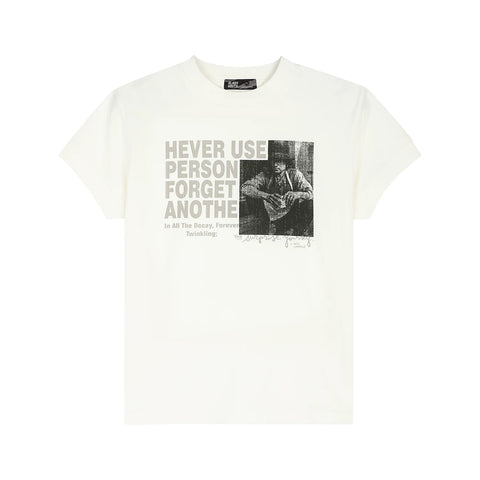A PUEE American retro vintage vintage figure print short sleeved T-shirt boxy version shoulder short top